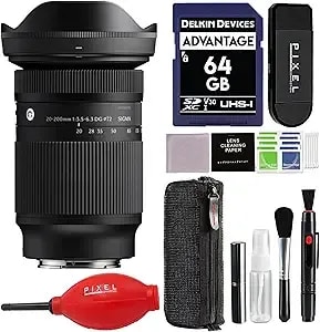 Sigma 20-200mm F/3.5-6.3 Dg Contemporary Lens Compatible With Sony E With Advanced Accessory And Travel Bundle - 796965 - 20-200mm Lens For Sony E