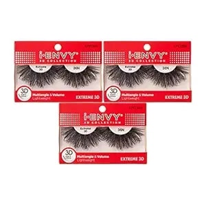 I•Envy 3 Pairs False Eyelashes 3d Glam Collection Multi-Angle & Volume Extreme Lashes