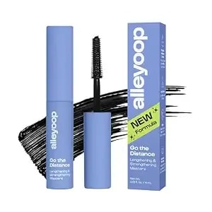 Alleyoop Go The Distance Black Waterproof Tubing Mascara, 4 Ml - Vegan Tubing Mascara Infused With Biotin, Peptides, Red Clover & Pea Sprout Extract For Stronger, Healthier-Looking Lashes