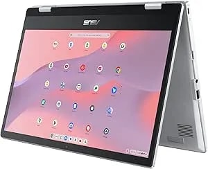 ASUS Chromebook Flip CX1 Convertible Laptop, 14" FHD Nanoedge 360-Degree Touchscreen, Intel Celeron N4500 Processor, 128GB Emmc Storage, 8GB RAM, Chromeos, Transparent Silver, CX1400FKA-AS88FT