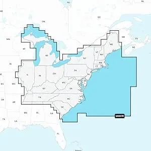 Garmin 010-c1291-00 Navionics Vision+ U.S. East - Lakes, Rivers And Coastal Marine Charts Microsd/Sd And One-Year Subscription