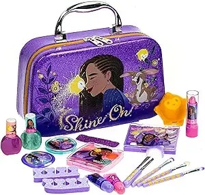 Disney Wish Fashion Purse Set With Nail Polish, Nail File, Lip Gloss, Lip Stick, Lip Balm, Crown, Eyeshadow, Brushes, And More, Ages 3+, For Parties, Sleepovers & Makeovers By Townley Girl