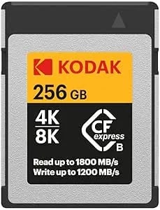 Kodak Cfexpress Type B 256GB Memory Card With 1800MBps Read And 1200MBps Write (EKMCFX256GK)