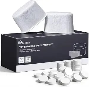 Possiave 40 Espresso Cleaning Tablets And 6 Water Filters For Breville - Espresso Machine Cleaning Kit Compatible With Breville Coffee Marker , Direct Replacements For bec250 And bwf100