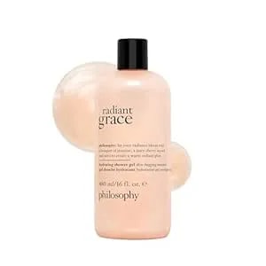 Philosophy Radiant Grace Hydrating Bath & Shower Gel- Cleanses, Soothes & Comforts Dry Skin - With Notes Of Jasmine, Black Cherry & Sandalwood - 16 Fl Oz