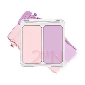 2an Dual Color Face Blusher, 0.16oz X 2, Buildable & Blendable Cheek Color, Powder Blush, Korean Beauty (01 Cotton Candy Violet, 1.5 Oz)