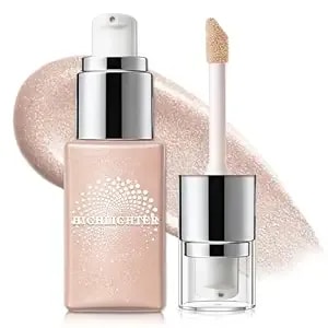 Ionsgako Liquid Highlighter Makeup, Cream Glassy Highlighter For Face Natural Glow Finish Illuminator Buildable Long Lasting Illuminating Glow Makeup - 01 Light Glow
