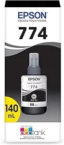 Epson 774 Ecotank Ink Ultra-High Capacity Bottle Black (T774120-S) Works With ET-4550, 3600, 16500