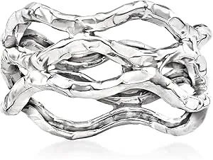 Ross-Simons 14kt White Gold Wavy Open-Space Ring
