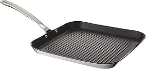 Viking Contemporary 3-Ply Non Stick Griddle Pan, 11 Inch Stainless Steel Nonstick Grill Pan, Dishwasher And Oven Safe, Induction Ready, Black