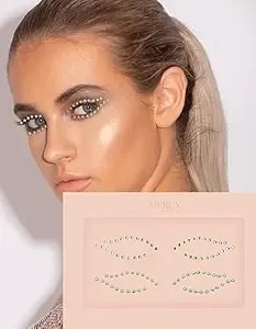 Mercy London Crystal Eyeliner Jewels Costume Accessories Face Gems Jewels All In One Halloween Headpiece Stick On