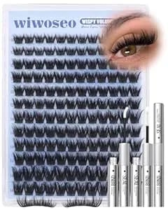 Wispy Lash Clusters Kit Fluffy Eyelash Clusters Kit For Volume C Curl Cluster Eyelash Extensions Diy Lash Extensions With Bond And Seal 144pcs 10-16mm By Wiwoseo (No Tweezers)