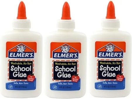 Elmer'S Washable No-Run School Glue, 4 Oz, 3 Pack