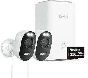 Reolink Outdoor Security Camera System, 2k Plug-In Cameras, 5g/2.4ghz Dual-Band Wi-Fi, 256gb Microsd Card Included, Max.512gb×2 Storage, Smart Detection, 24/7 Offline Recording, Home Hub With 2x Lumus