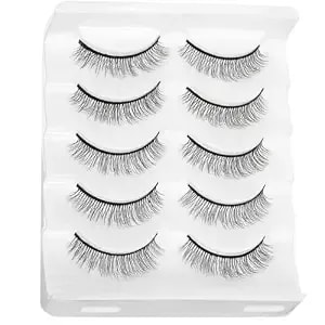 Kichvoe 5 Pairs 3d Fiber False Eyelashes Lightweight Natural Strip Lashes Enhance Eye Charm For Wedding Party Cosplay Everyday Use