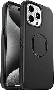 Otterbox Ottergrip Symmetry Case For Iphone 15 Pro Max For Magsafe, Drop Proof, Protective Case With Built-In Grip, 3x Tested To Military Standard, Black