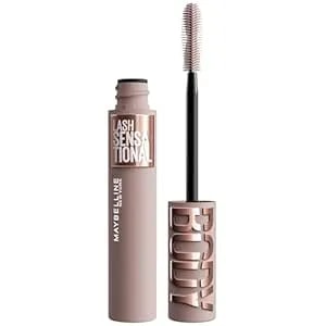 Maybelline Lash Sensational Body Washable Mascara, Volume And Length Formula For 24hr Lash Lift, Smudge And Clump-Resistant, Blackest Black