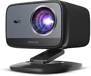 Philips, Neopix 450 Smart, Home Cinema Projector, Full Hd 1920 X 1080p, 500 Lumens Ainsi, Google Tv, Led Light Source, Mirror Mode, Wi-Fi 6, Stereo Sound 2x5 Watt, Black