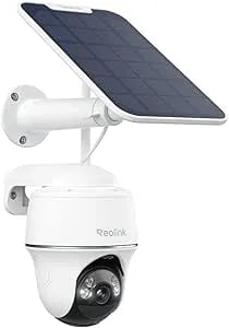 Reolink Security Cameras Wireless Outdoor, Pan Tilt Solar Powered, 5MP 2K+ Color Night Vision, 2.4/5GHz Wifi, Smart Cameras For Home Security, Works With Home Hub, Argus PT + Solar Panel