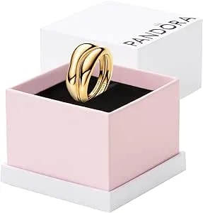 Pandora Essence Organically Shaped Stacking Rings - Stackable Ring For Women - 14k Gold-Plated Ring - Includes Gift Box