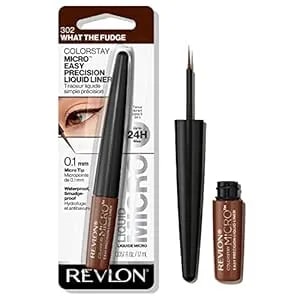 Revlon Colorstay Micro Easy Precision Liquid Eyeliner, Waterproof, Smudgeproof, Longwearing With Felt Tip Applicator, 302 What The Fudge, 0.057 Fl Oz