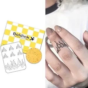 Temporary Tattoos,Semi Permanent Tattoos,15 Days Long Lasting Tattoo Stickers,Waterproof And Anti-Reflective,Unique Design(Flame)