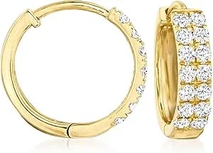 Ross-Simons 0.33 Ct. T.W. Diamond Huggie Hoop Earrings In 14kt Yellow Gold