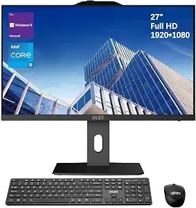 Msi Pro ap272p Business All-In-One Desktop, Intel Core i5-14400 - 16gb Ram, 512gb Ssd, 27" Ips Fhd 100hz Eye-Care Display, Ir Fhd Webcam, Wi-Fi 6e, Hdmi, Dp, Wireless Kb & Mouse, Win 11 Pro