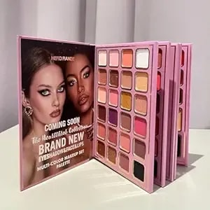 78-Color Professional Makeup Palette, Multi-Use Makeup Book For Face, Eyes, And Lips, Multi-Color Eyeshadow Palette, Shimmer Highlighter, Blush, And Lipstick. Multi-Functional Makeup Palette
