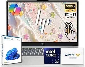 HP 15.6" Pavilion FHD Touchscreen Laptop - Intel Core i3 - 8GB DDR4 - 128GB Pcie SSD - AI Enhanced Win 11 - Numeric Keypad - Wi-Fi 6 & HD Webcam - Wowpc USB - Up To 10H Battery For Work & School