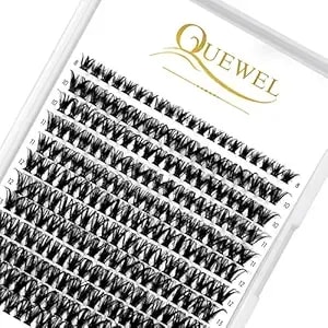 Quewel Cluster Lashes 240pcs Individual Lash 50d 0.07 C Curl mix8-14mm Lash Extensions Clusters Lashes Soft&Natural False Eyelashes Individual Diy Eyelash Extension At Home(50d 0.07c Mix-8-14)