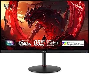 Monitor Acer Nitro 27" Wqhd 2560 X 1440 Pc Gaming Ips Amd Freesync Premium - Up To 240hz Refresh - Up To 0.5ms - Displayhdr 400 - Srgb 99% - 1 X Display Port 1.4 & 2 X Hdmi 2.0 - xv272u w2bmiiprx