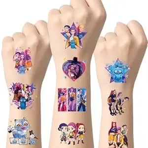 50 Pcs Temporary Tattoos For Kids,Teen Girl Gifts Trendy Stuff, Cute Cartoon Tattoo Stickers, Easter Basket Stuffers & Decorations, Waterproof Body Art Decor For Birthday Party Favors, Christmas Gift