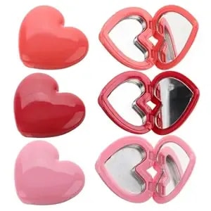 Lalafina 16pcs Heart Shape Makeup Palette With Mirror, Refillable Makeup Containers For Lip Balm Eye Shadow Face Cream