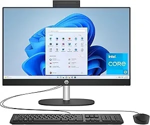 Hp 23.8 Inch All-In-One Desktop Pc, Fhd Display, Intel Core i3-n300, 8 Gb Ram, 256 Gb Ssd, Intel Uhd Graphics, Windows 11 Home, Jet Black, 24-cr0430 (2025)