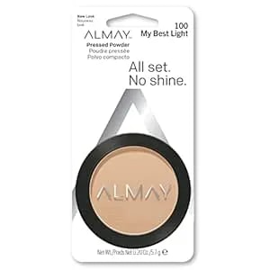 Almay Pressed Powder, Skin Tone Matching, Hypoallergenic, Frageance Free, 100 My Best Light, 0.20 Oz