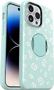 Otterbox Iphone 14 Pro (Only) Ottergrip Symmetry Series Case - Poppies By The Sea (Blue), Built-In Grip, Sleek Case, Snaps To Magsafe, Raised Edges Protect Camera & Screen
