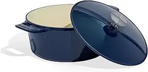Made In Cookware - Dutch Oven 5.5 Quart (Blue) - Enameled Cast Iron - Exceptional Heat Retention & Durability - Professional Cookware - Crafted In France - Induction Compatible