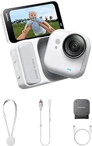 Insta360 GO Ultra - Small 4K Vlogging Camera, Hands-Free, POV Cam, 1/1.28" Sensor, 53g Lightweight, 156° FOV, 200 Min Battery Life, Magnetic Wearable Action Camera For Sports, Vlog