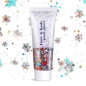 Body Face Glitter For Women Girls - Temporary Face Tattoos, Waterproof No Skin Irritation, For Singer Concerts Mermaid Festival Sequins Teen Makeup (Usa Pride Body Glitter)