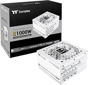 Thermaltake Toughpower Gt 1000w; Atx 3.1; Native Pcie 5.1 12v-2x6; Full Modular; Flat Cables; Color Matched Connectors; Japanese Main Capacitors; 80 Plus Gold; 140mm; Snow; Ps-Tpt-1000fnfagu-W