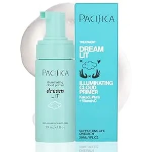 Pacifica Dreamlit Illuminating Foaming Primer With Vitamin C & Hyaluronic Acid – Hydrating Brightening Face Makeup Base For Glowing, Long-Lasting Foundation Wear – 1 Fl Oz Clean Beauty Vegan Formula