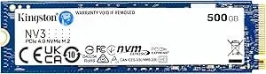 Kingston NV3 500GB M.2 2280 Nvme SSD - Pcie 4.0 Gen 4x4 - Up To 5000 MB/S - SNV3S/500G