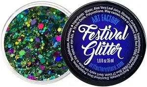 Art Factory Mermaid Holographic Body Glitter Gel – Chunky Sea Mix Cosmetic Glitter For Face, Hair & Body – Festival Rave Makeup, Long Wear Glitter Paint, Ocean Inspired Party Accessories For Women