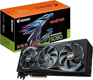 Gigabyte Aorus Geforce Rtx 5080 Master 16g Graphics Card - 16gb gddr7, 256 Bit, Pci-E 5.0, 2805mhz Core Clock, 3 X Displayport, 1 X Hdmi, Gv-n5080aorus M-16gd