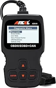 Ancel ad310 Classic Enhanced Universal Obd Ii Scanner Car Engine Fault Code Reader Can Diagnostic Scan Tool, Read And Clear Error Codes For 1996 Or Newer obd2 Protocol Vehicle (Black)