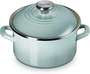 Le Creuset Enamel On Steel Traditional Petite Stockpot, 3.8qt., Sea Salt