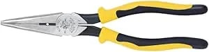 Klein Tools j203-8n Long Nose Side-Cutter Stripping Pliers, Induction Hardened And Heavier For Increased Cutting Power, 8-Inch