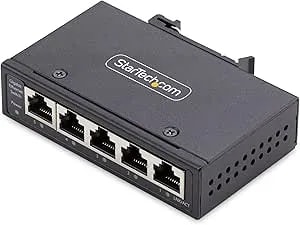 Startech.Com 5-Port Unmanaged Industrial Network Switch, 100/1000 Ethernet, Din Rail/Wall-Mount, ip30, -40-167f, 9~60vdc, Taa