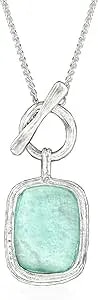 Ross-Simons Roman Glass Toggle Necklace In Sterling Silver